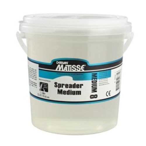 Matisse Mm8 1ltr Spreader Medium in a clear bottle, designed for controlled spreading and blending of paint.