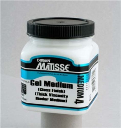 Matisse MM4 Gel Medium 250ml, a versatile acrylic medium for vivid glazes and textured impasto effects.