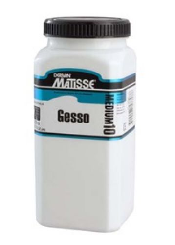 Matisse Mm10 500ml Gesso bottle, a premium white primer for artists, ideal for canvas and paper with excellent paint adhesion.