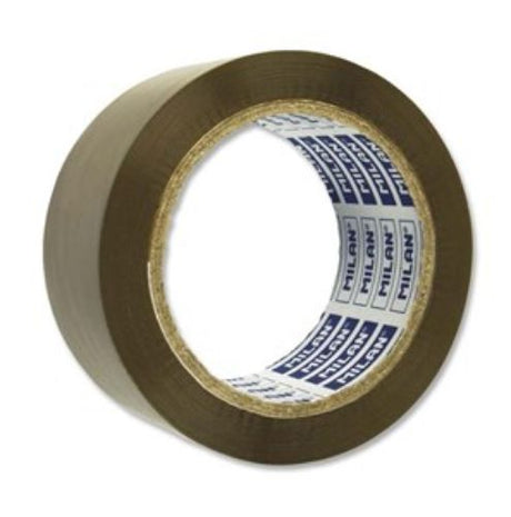 Milan Brown Packing Tape, 50mm x 66m, offers strong, tear-resistant seals for secure packing and shipping.