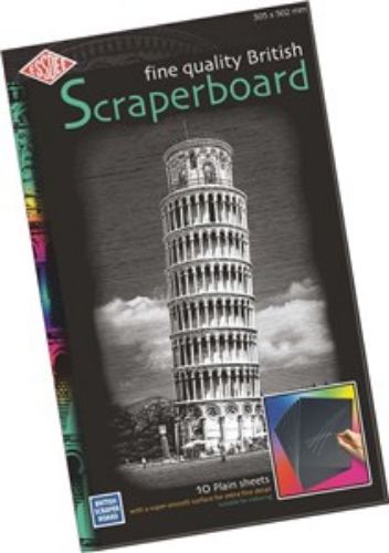 Black Scraperboard 502 x 305mm, perfect for scratching and engraving, ideal for artists of all levels and projects.