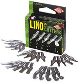 25 assorted lino cutters in styles 1-5, precision-ground high-carbon steel for sharp, durable printing and crafting.