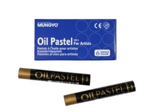 Six vibrant oil pastels in gold finish, perfect for artists seeking smooth application and rich, textured effects.