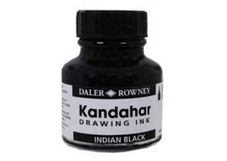 Kandahar Ink 14ml Scarlet in a bottle, offering vibrant red hue ideal for calligraphy, watercolor, and illustrations.