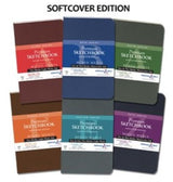 Alpha S/Cover sketchbook with 150gsm, perfect for wet media, durable U.S. sewn binding, and vibrant mixed media use.