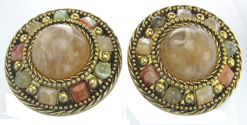 Elegant gold earrings with intricate detailing, perfect for any occasion, lightweight for all-day comfort.