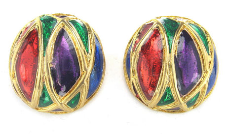 Vibrant Enamel Clip Earrings, combining comfort and style for any occasion, with a lightweight design for all-day wear.