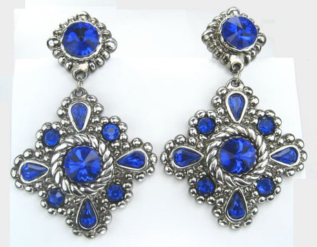 Elegant blue earrings with high-quality plating, perfect for any occasion, lightweight for all-day comfort.