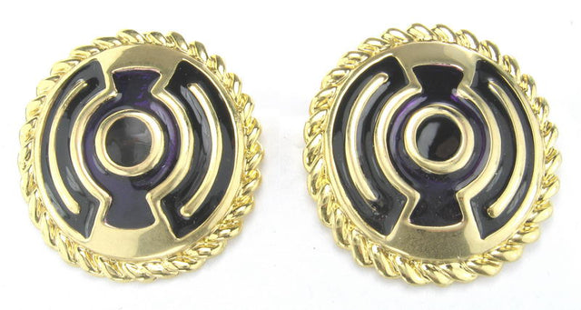 Elegant Gold/C Black earrings with a luxurious finish and striking accents, perfect for any occasion or style.