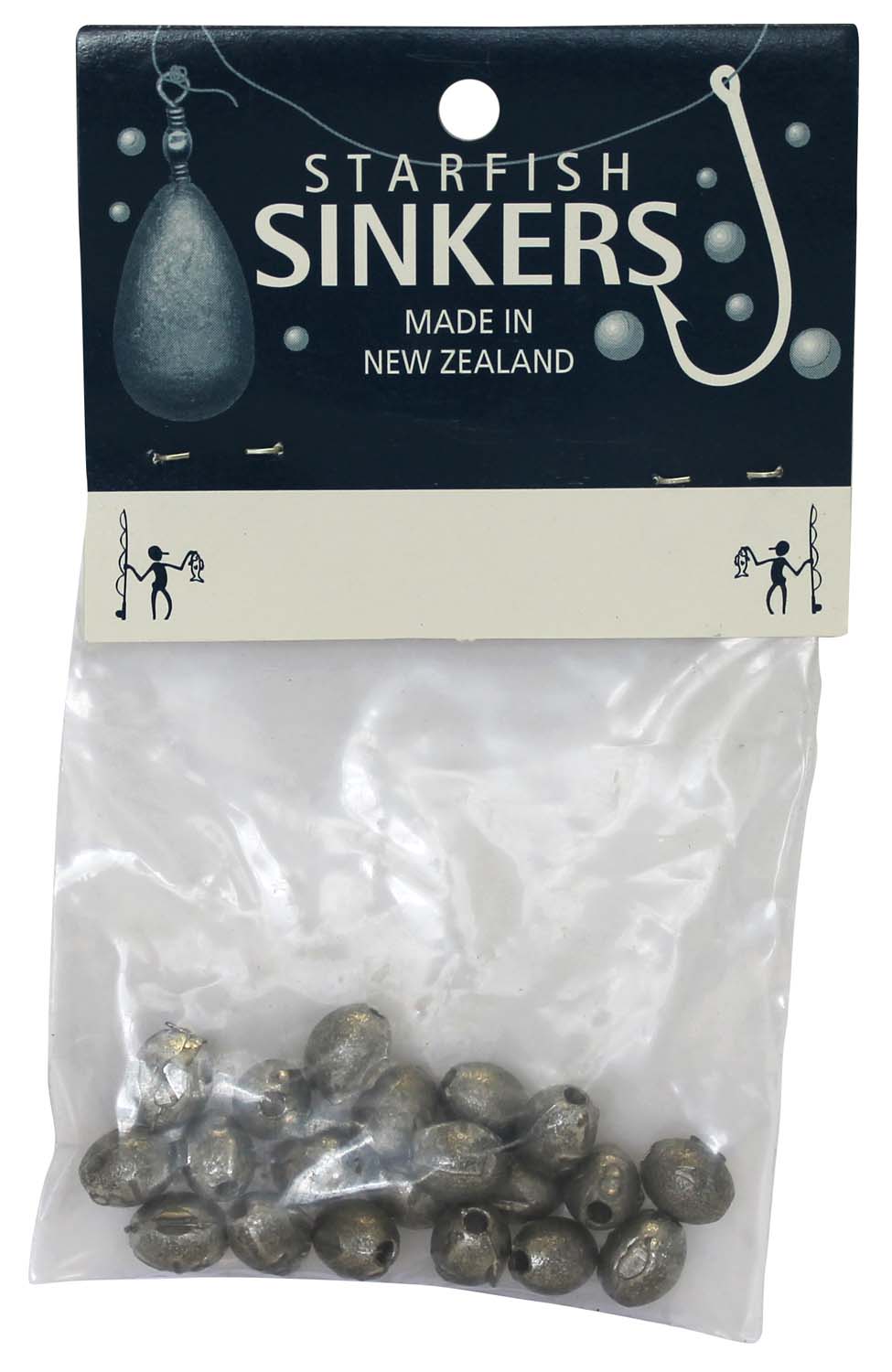 Starfish Egg Sinker Packet 1/8oz features 20 lightweight sinkers for optimal sensitivity and control in estuary fishing.