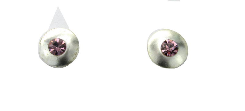 Earrings Circle W  Diamante
