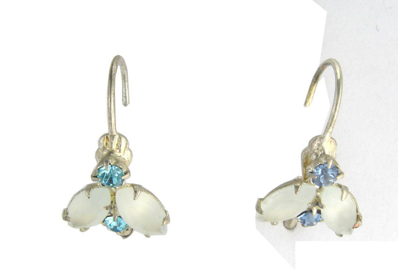 Stunning blue diamante earrings in a unique fly design, perfect for elevating any outfit with a touch of glamour.