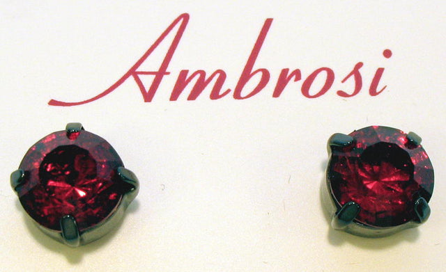 Vibrant red large crystal stud earrings featuring Swarovski Siam crystals, perfect for elevating any outfit.