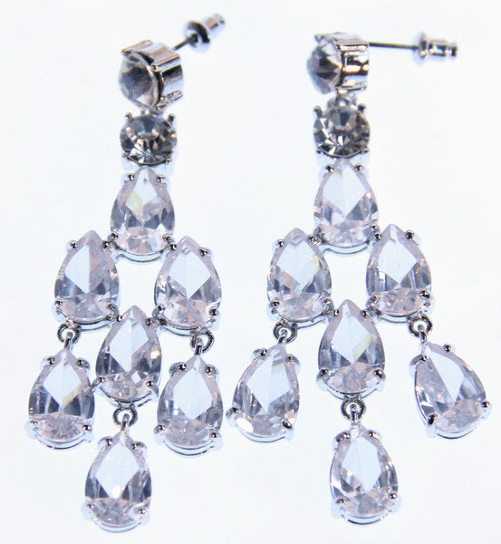 Large clear crystal drop earrings that shimmer and shine, perfect for elevating any outfit on special occasions.