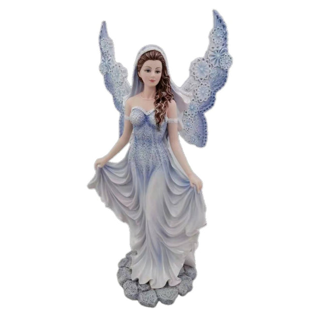 Wedding Fairy Blue Bubble figurine, hand-painted in vibrant blue, symbolizing love; ideal for wedding decor or a charming gift.