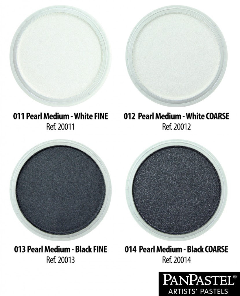 PAN PASTEL PEARL MEDIUM in black, featuring a lustrous shimmer for adding depth to artwork; perfect for mixed media use.