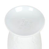 Elegant white ceramic butterfly oil burner, featuring delicate butterfly designs, perfect for melting wax and infusing calming scents.