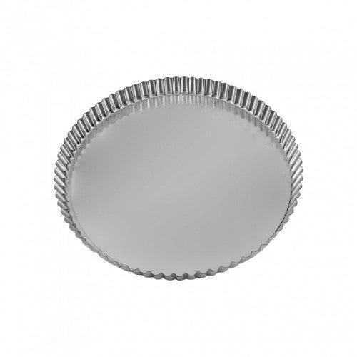 Round Guery quiche pan with loose base, 200mm diameter, fluted edge for easy release and elegant presentation.