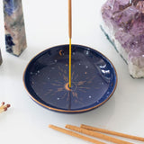 Modern starry sky incense holder in New Bone China with gold accents, perfect for decor or storing trinkets.