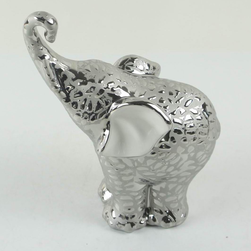 Ornament - Elephant - Silver - Ceramic