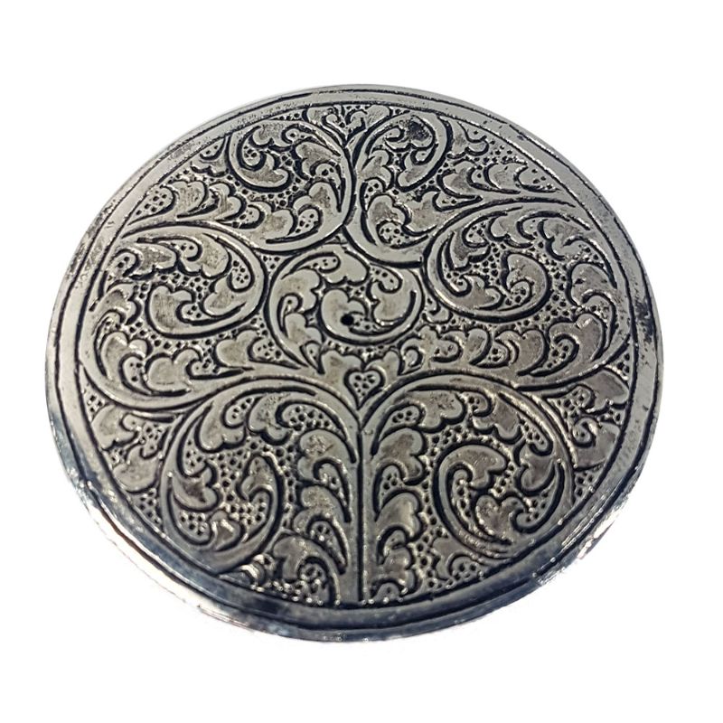 Om Round Aluminium Incense Burner