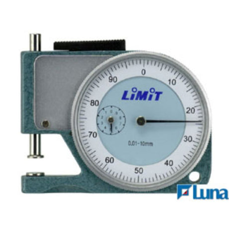 LiMiT Pocket Thickness Gauge measuring 0-10mm with an 8mm surface, perfect for precision in woodworking and metalworking.