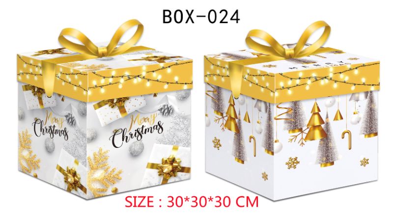 Gift Box - Christmas Yellow 39cm (Set of 3 Asstd)