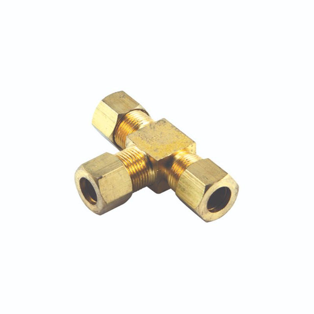 1/4in BSP Brass T-Union Connector for reliable, leak-free plumbing connections in various applications, crafted from premium-grade brass.