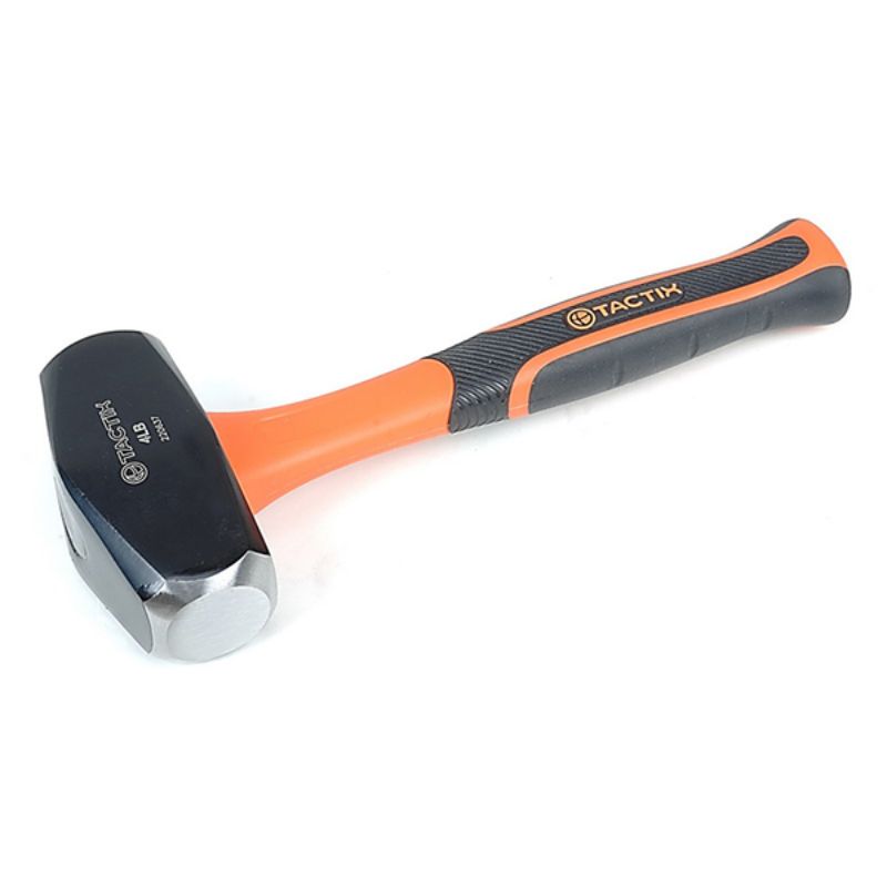 Tactix Hammer Stone 4Lb: durable heavy-duty hammer for precise tasks with excellent shock absorption and comfort grip.