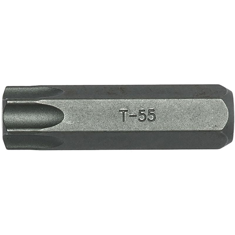 Teng 10mm Hex Drive TX55 Cr-V Bit, 40mm long, durable Chrome Vanadium steel for precise screw fitting and torque transfer.