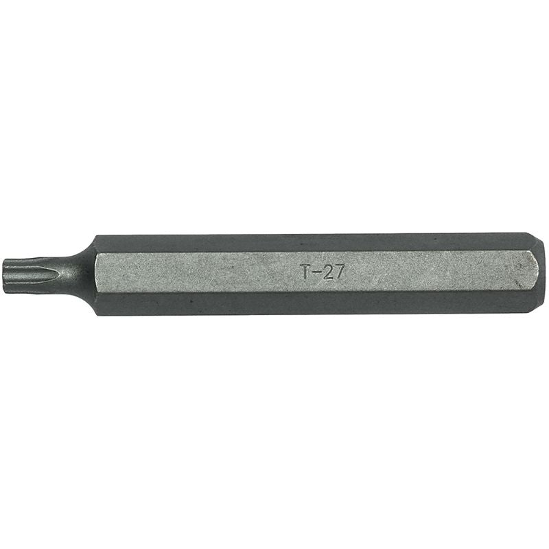 Teng 10mm Hex Tx27 Cr-V Bit, 75mm length, durable steel for precision in tight spaces, ideal for tradespeople and DIY.