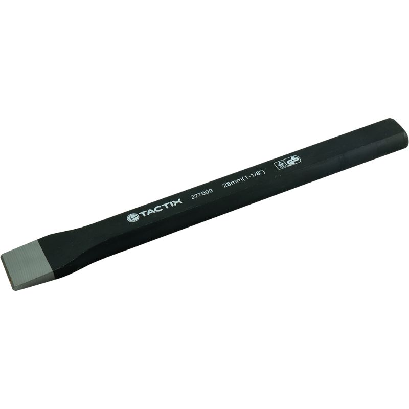 Tactix Cold Flat Chisel 250 x 28mm made of durable Chrome Vanadium Steel for precise woodworking and metalworking.