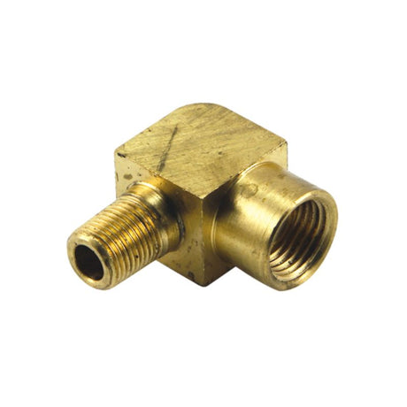 Brass 90-degree elbow fitting for plumbing, featuring durable construction and corrosion resistance, ideal for tight spaces.