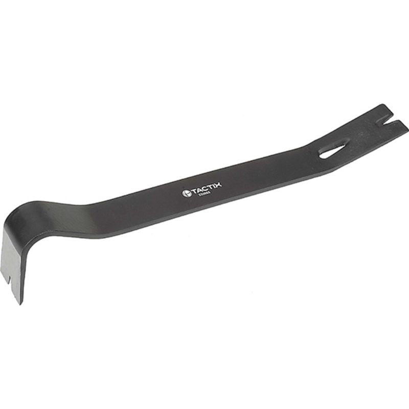 Durable 15-inch Tactix Pry Bar made from drop-forged steel, ideal for lifting, prying, and demolition tasks.