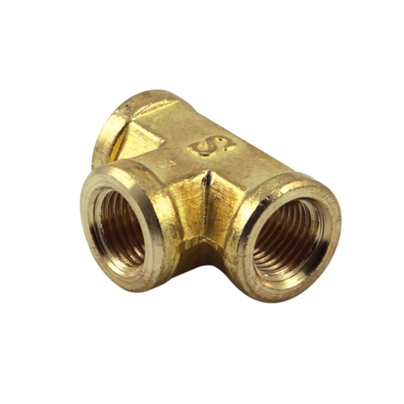 Champion Brass 1/8in Female 'T' Joiner for leak-resistant plumbing connections, crafted from durable brass for versatile use.