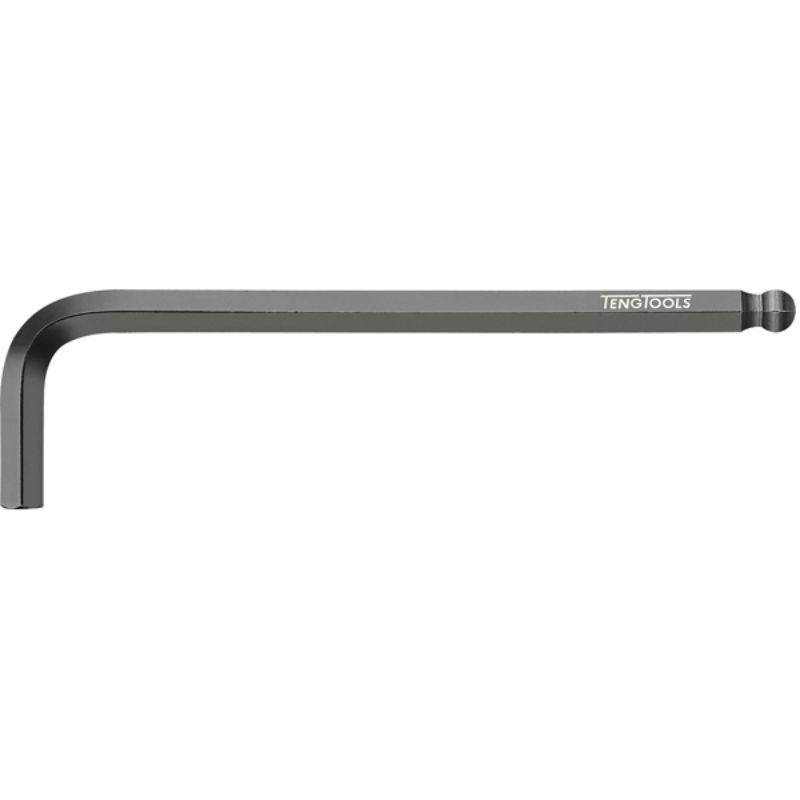 Teng 8.0mm ball-end hex key in chrome molybdenum steel, featuring a black finish and 30° angle for hard-to-reach fasteners.