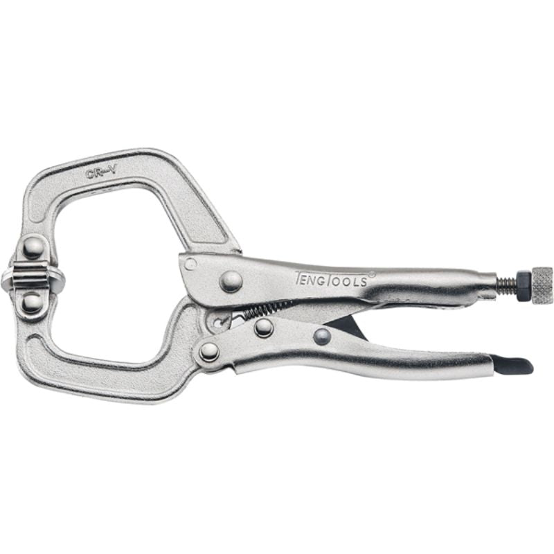 Teng 11in C-Clamp Locking Plier (NP) w/Swivel Pad