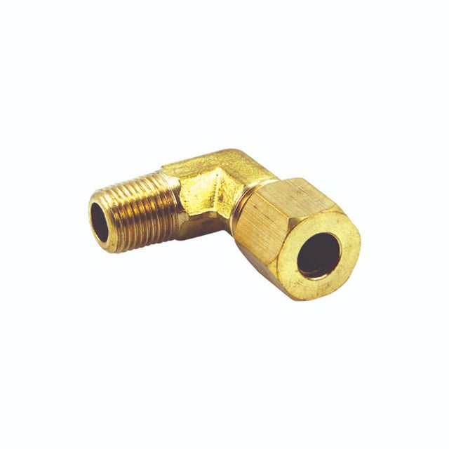 1/4in x 1/4in BSP Brass Single Union Elbow 90Deg., durable brass fitting for seamless plumbing connections in tight spaces.