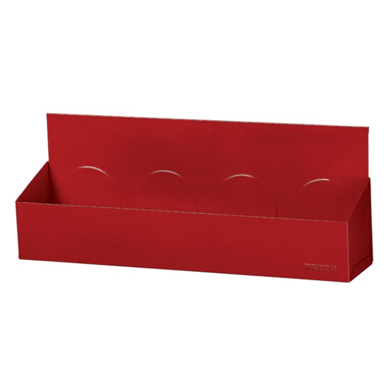 Teng Steel Deep Magnetic Tray 410mm in Teng Red, holds small metal parts with a strong rubber-coated magnet for tool organization.