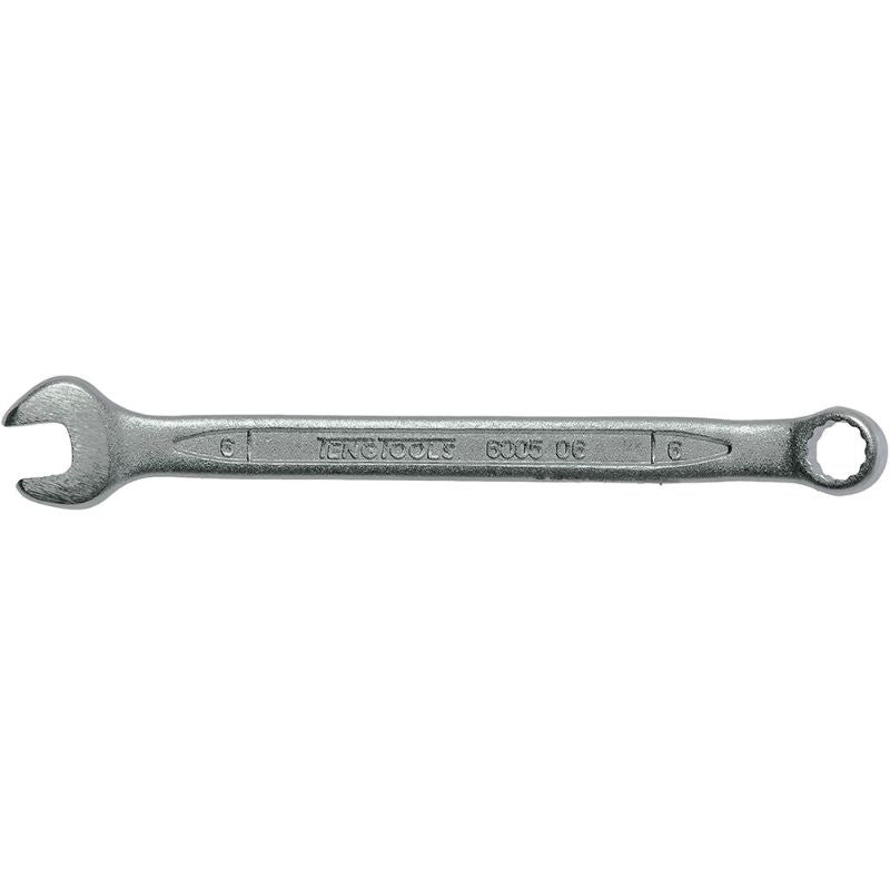 6mm Teng Combination Spanner with a polished finish, featuring a 12-point angled ring end for enhanced access and durability.