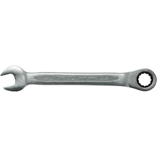 Teng 9mm ratchet combination spanner with 72-tooth mechanism and durable design, perfect for mechanics and DIY projects.