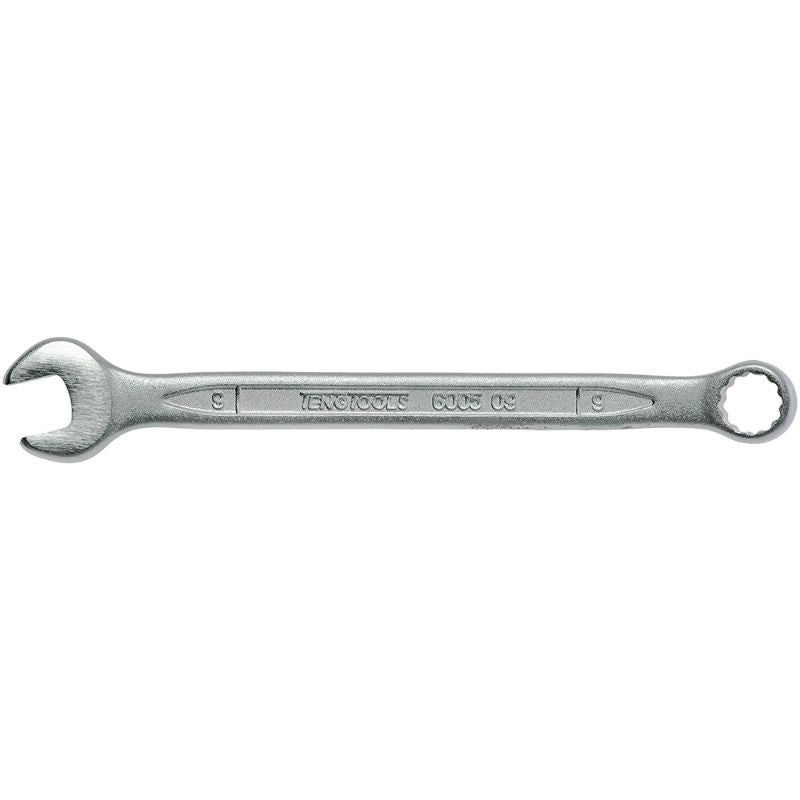 Teng Combination Spanner 9mm featuring dual ends, durable Chrome Vanadium Steel, 12-point ring, and hip grip design for easier use.