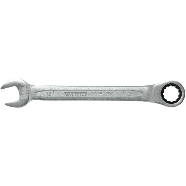 Teng 12mm ratchet combination spanner with 72-teeth mechanism for quick fastening and dual-end design, perfect for tight spaces.