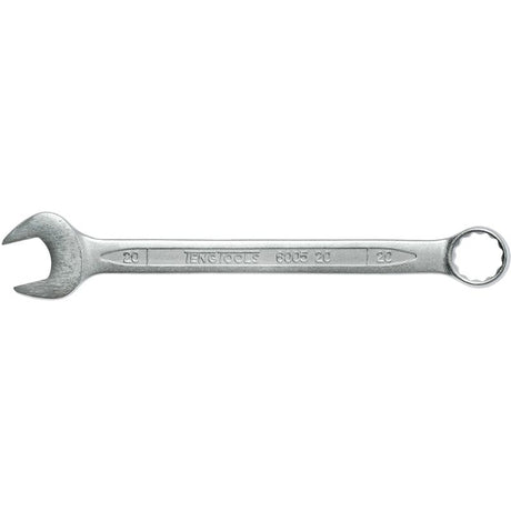 Teng Combination Spanner 20mm featuring 12-point ring end, Chrome Vanadium Steel, and polished satin finish for durability.