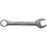 Compact 11mm spanner with a 12-point ring head, chrome vanadium steel, 15-degree angle, and satin finish for durability.