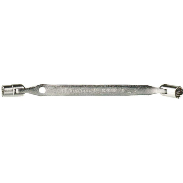 Teng Double-Flex Wrench 12 x 13mm, dual 12-point sockets, Chrome Vanadium Steel, satin finish, perfect for tight spaces.