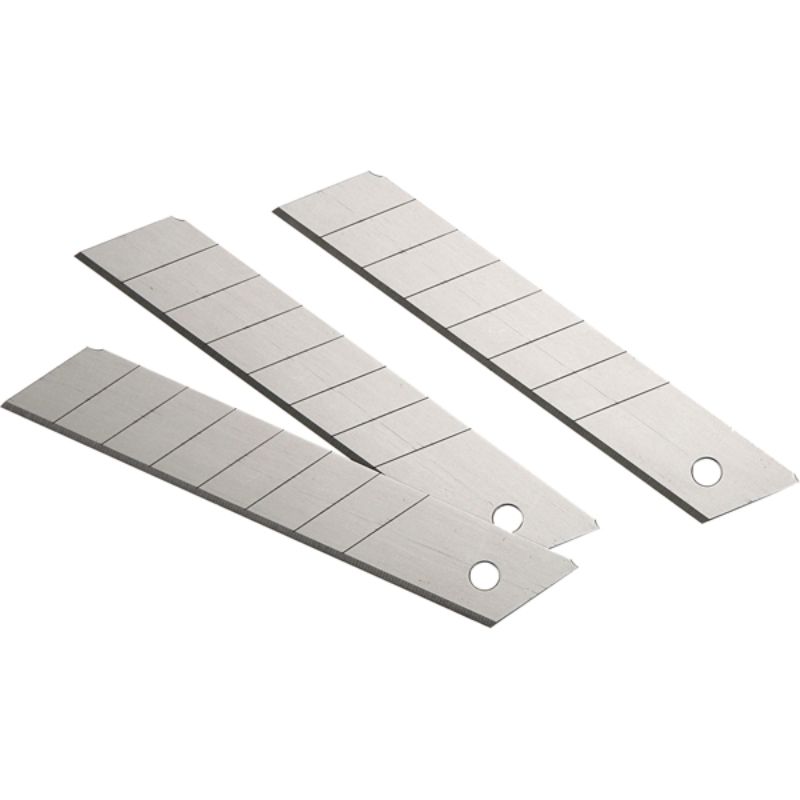 Teng 18mm snap-off knife blades, 10 pack, ideal for precise cutting in crafts, packaging, and light construction tasks.