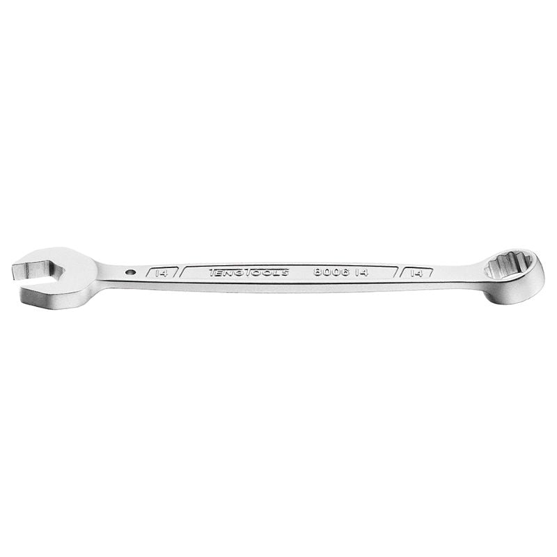 Teng 14mm anti-slip combination spanner, made of Chrome Vanadium steel, designed for grip on worn fastenings in tight spaces.