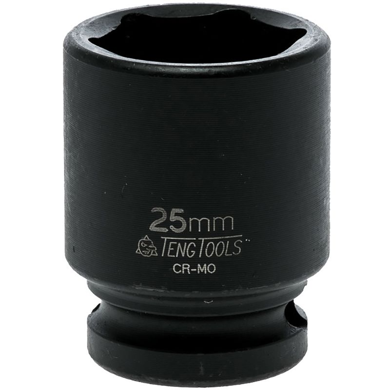 Teng 1/2in Dr. Impact Socket 25mm DIN, durable tool for mechanics and DIYers, ensures optimal torque and fits a 1/2 inch drive.