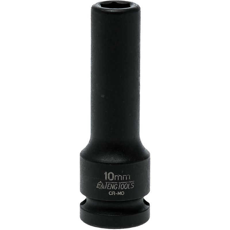 Teng 1/2in Dr. Deep Impact Socket 10mm, crafted from chrome molybdenum steel, designed for tough automotive repairs.